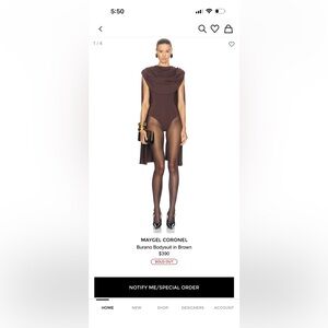 Maygel Coronel Brown Burano Bodysuit